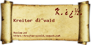 Kreiter Évald névjegykártya